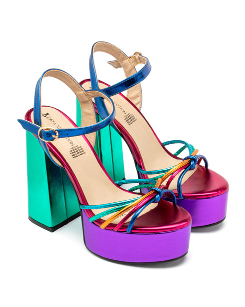 Plataforma Multicolor Tacón Ancho 3460